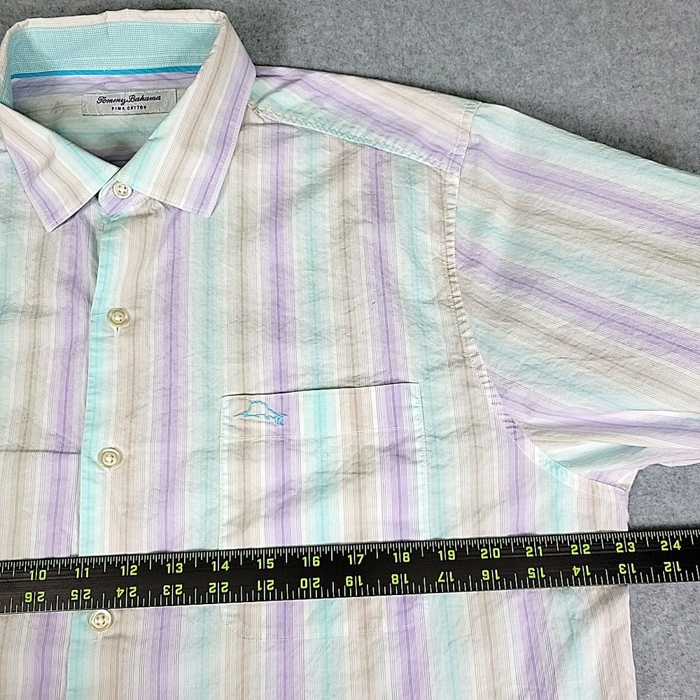 Tommy Bahama Button Down Shirt Men's Large Long Sleeve Collared 100% Puma Cotton - Picture 7 of 11